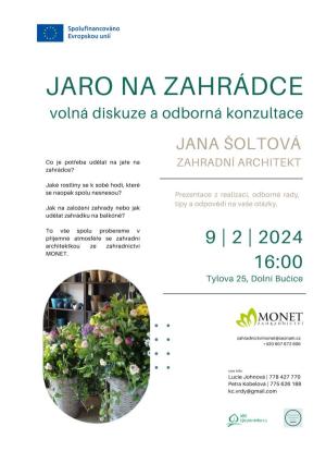 Beseda se zahradní architektkou na téma Jaro na zahrádce 9. 2. 2024 1